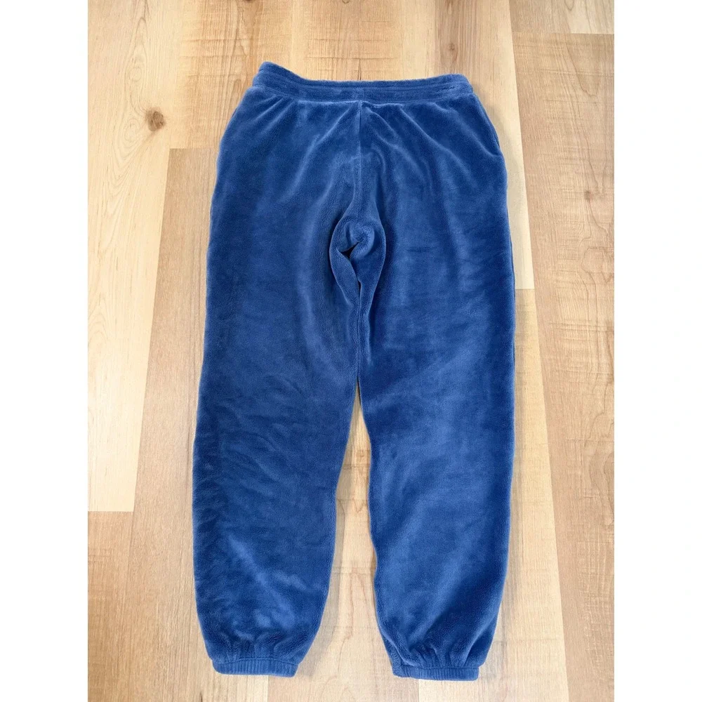 Athleta Girl Blue Plush Fleece Joggers Heavyweight Cozy Sweatpants Size L 12